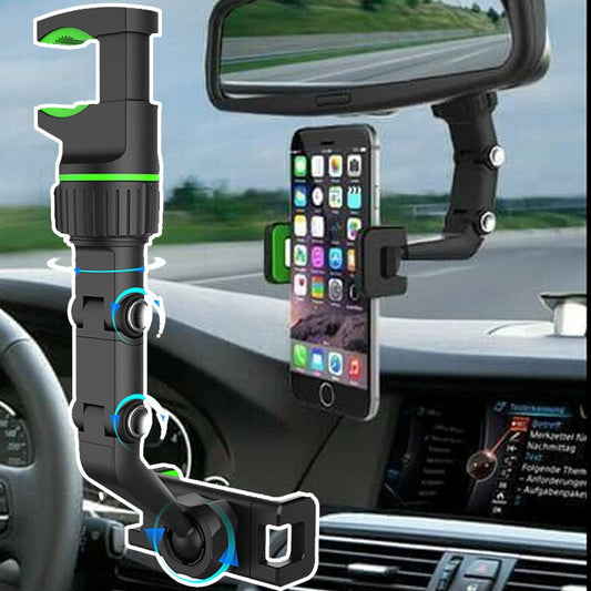 Car Phone Holder Multifunctional 360 Degree Rotatable Auto Rearview Mirror Seat Hanging Clip Bracket Cell Phone Holder for Car - Free Shipping - Aurelia Clothing