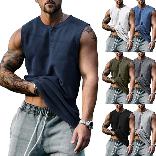 Summer Mens Youth Sports Basketball Tank Top Large Round Neck Button up Sleeveless T shirt Mens Sweetheart - Free Shipping - Aurelia Clothing