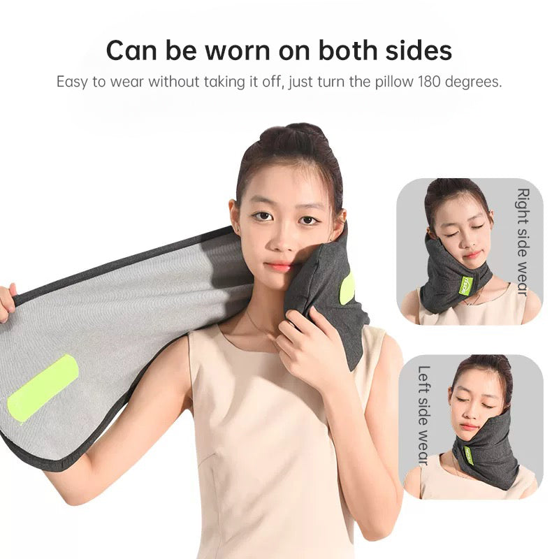 Memory Foam Travel Pillow for Plane, Train & Car - Neck Support Cushion with Washable Cover, Ideal for Sleeping - Free Shipping - Aurelia Clothing