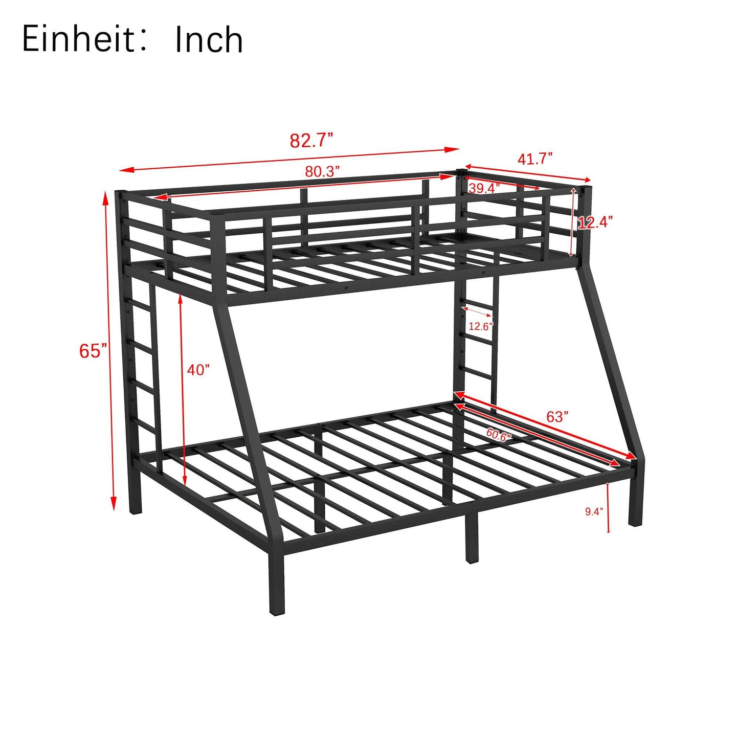 Metal Twin XL over Queen Bunk Bed for Teens and Adults,Space-Saving/Noise Reduced/No Box Spring Needed(Expect arrive date 2024/7/17) - Free Shipping - Aurelia Clothing