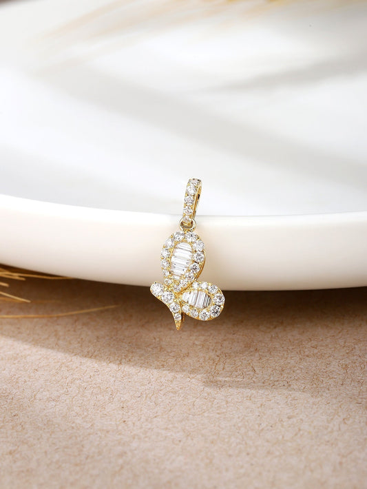 18K yellow gold butterfly diamond pendant DPA9602R01WM - Aurelia Clothing