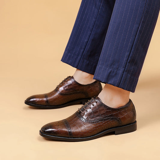 Business fashion oxford formal leather soft walking style dress shoes - Free Shipping - Aurelia Clothing