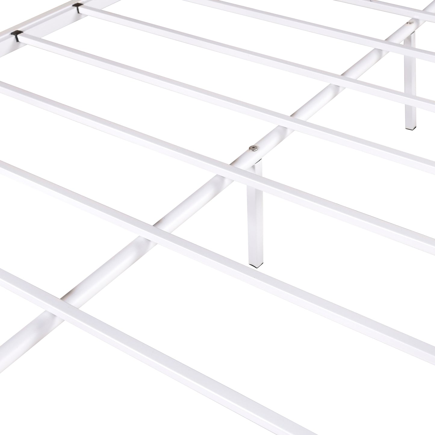 Twin-Over-Full Metal Bunk Bed, Heavy Duty Bunk Bed,Easy Assembly with Enhanced Upper-Level Guardrail, White - Free Shipping - Aurelia Clothing