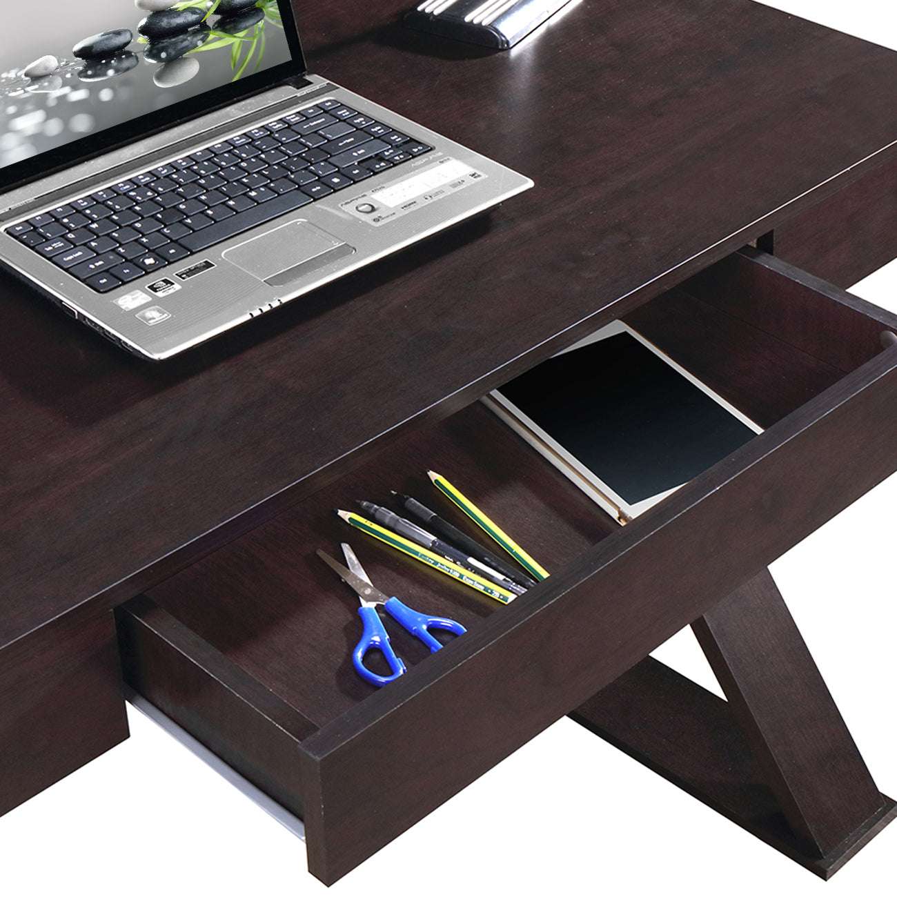 Techni Mobili Trendy Writing Desk with Drawer, Espresso - Free Shipping - Aurelia Clothing