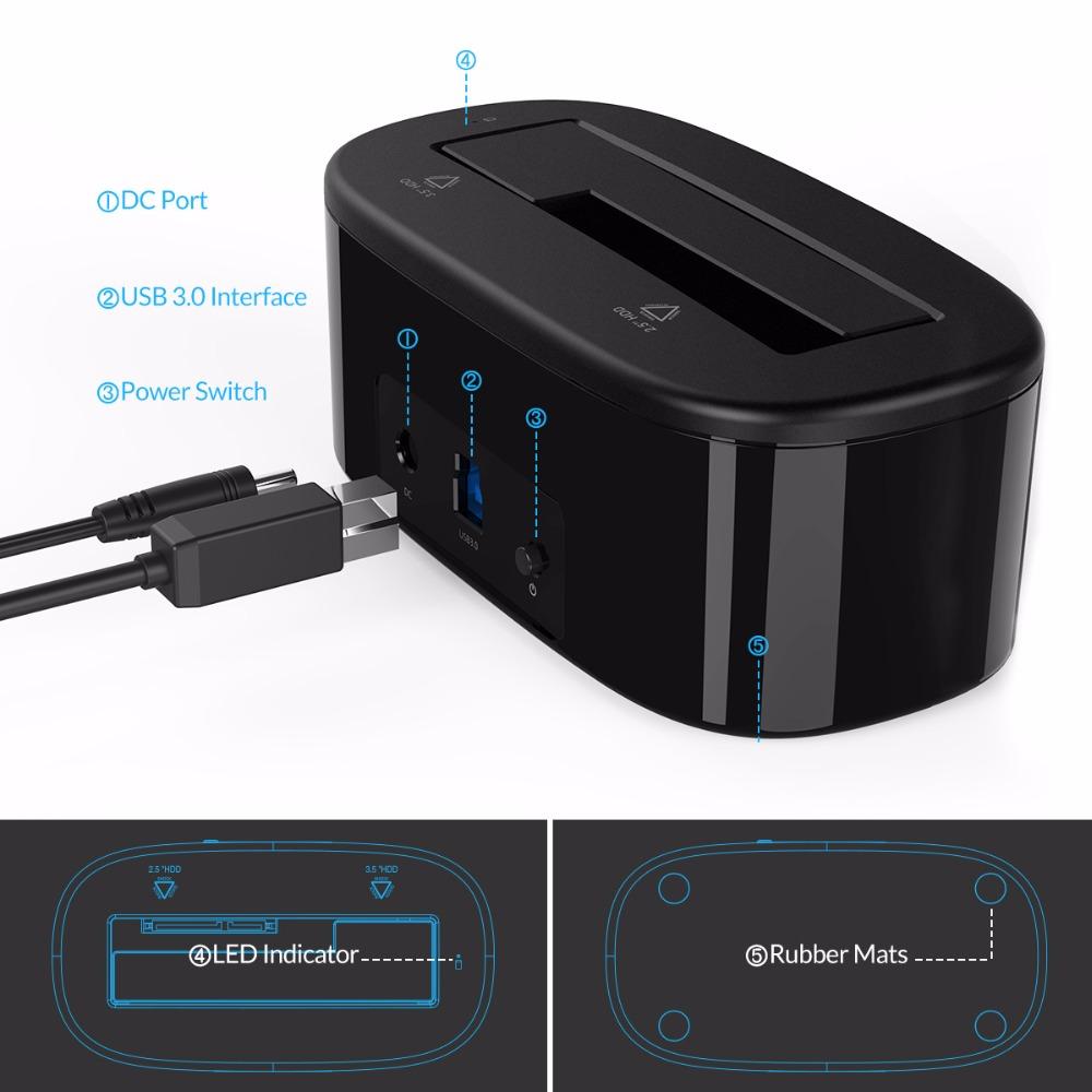 ORICO USAP HDD Docking Station 5Gbps Super Speed USB 3.0 to SATA Hard Drive Docking Station for 2.5''/ 3.5 - Free Shipping - Aurelia Clothing