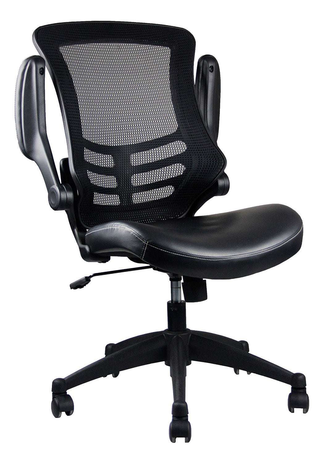 Techni Mobili Stylish Mid-Back Mesh Office Chair with Adjustable Arms, Black - Free Shipping - Aurelia Clothing