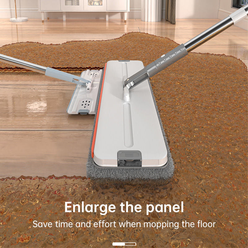 A 33cm Home Floor Cleaning Set: Hand Free Flat Mop & Bucket, 360° Rotating, Washable Microfiber, Lazy Cleaning Tool - Free Shipping