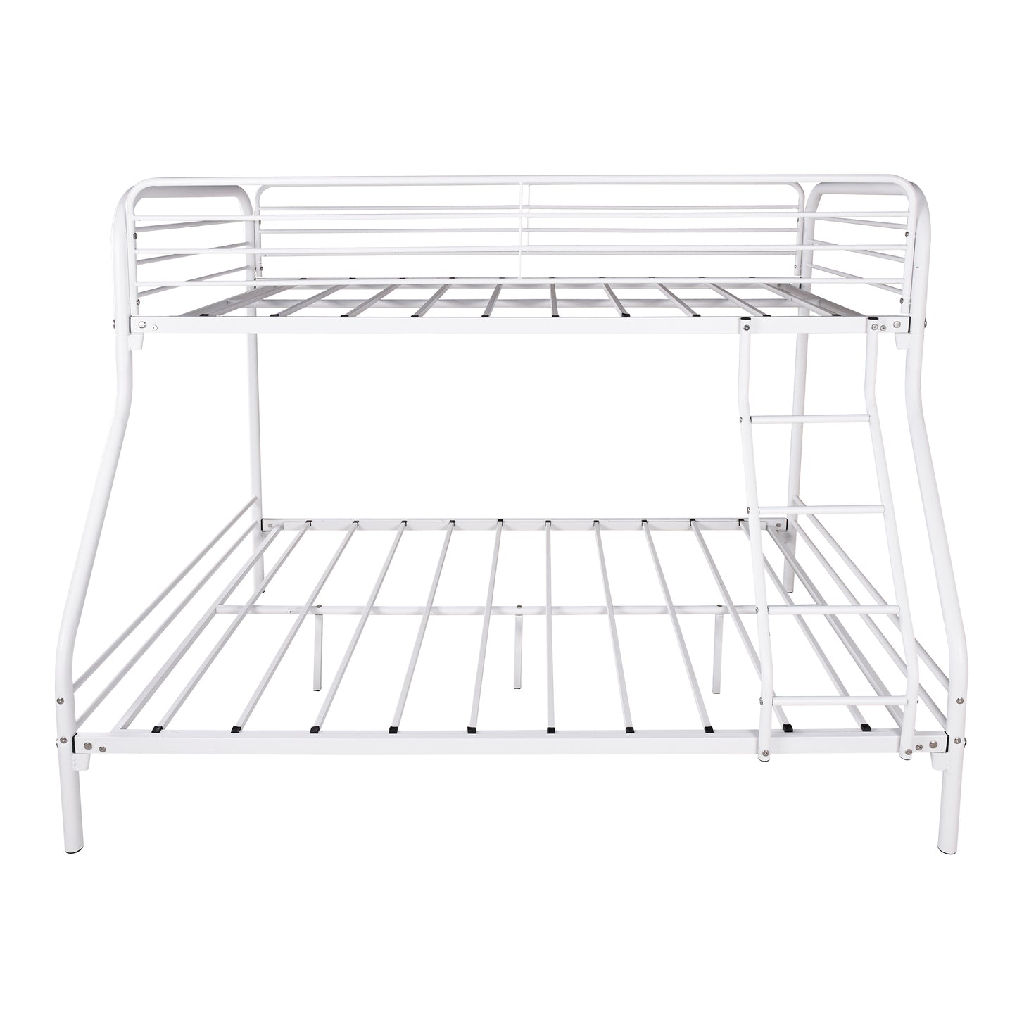 Twin-Over-Full Metal Bunk Bed, Heavy Duty Bunk Bed,Easy Assembly with Enhanced Upper-Level Guardrail, White - Free Shipping - Aurelia Clothing