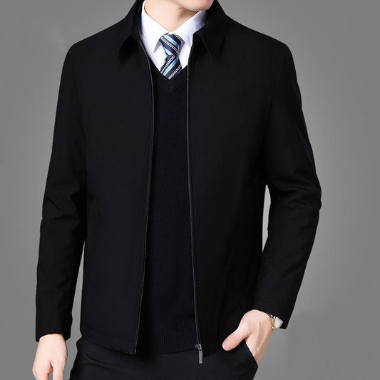 Mens Jackets And Coats Turn Down Collar Men Winter Jacket Zipper Side Pocket Men's Clothing Fashion Long Sleeve Coat Men - Free Shipping - Aurelia Clothing