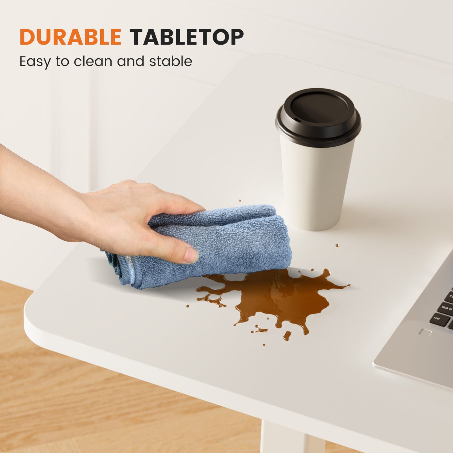 Adjustable mobile bed desk, computer desk, mobile standing desk, lifting desk, desk, white - Free Shipping - Aurelia Clothing