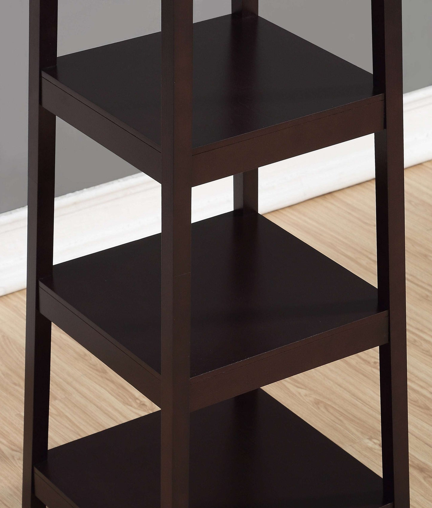 Vassen Coat Rack w/ 3-Tier Storage Shelves in Espresso Finish - Free Shipping - Aurelia Clothing