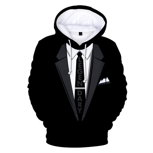 Men Suit Black hoodie Pattern 3D Print Long Sleeve Caps Sweatshirt Pullover sudaderas para hombre mens hoodies - Free Shipping - Aurelia Clothing