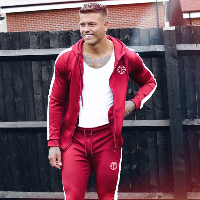 Sport Man Tracksuit Running Gym Men Set Sport Clothing Set Joggers Fitness Bodybuilding Sports Suits Mens Hoodie+Pants Suit Men - Free Shipping - Aurelia Clothing
