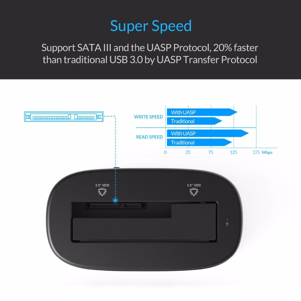 ORICO USAP HDD Docking Station 5Gbps Super Speed USB 3.0 to SATA Hard Drive Docking Station for 2.5''/ 3.5 - Free Shipping - Aurelia Clothing
