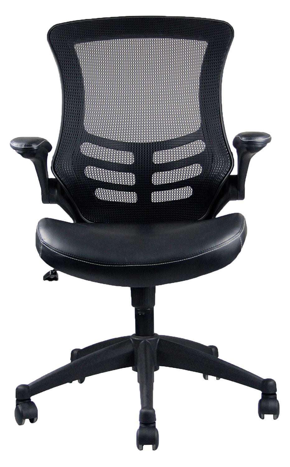 Techni Mobili Stylish Mid-Back Mesh Office Chair with Adjustable Arms, Black - Free Shipping - Aurelia Clothing