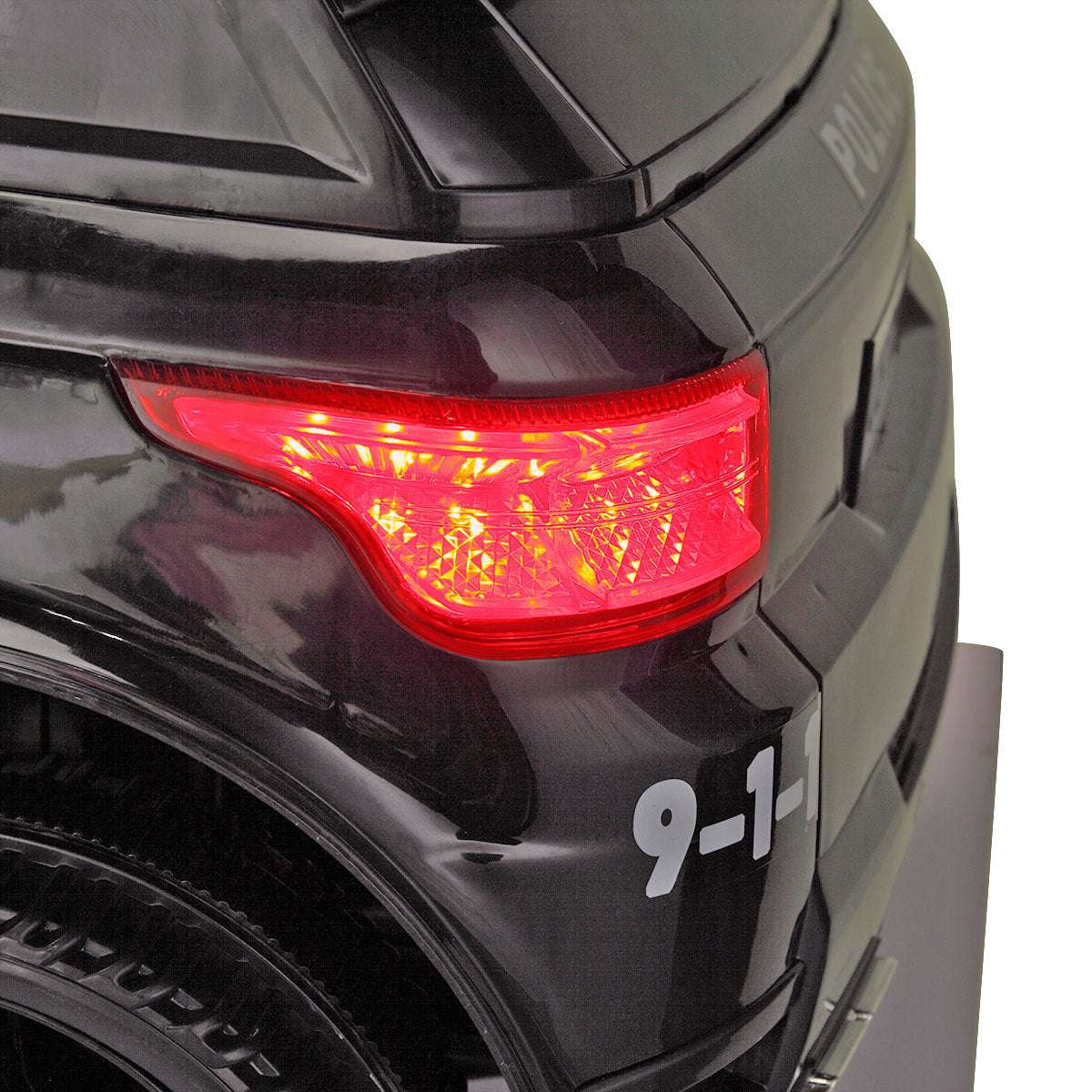 12V Kid Ride on Police Car with Parental Remote Control, Battery Powered Electric Truck with Siren, Flashing Lights,Music, Spring Suspension, Black - Free Shipping - Aurelia Clothing
