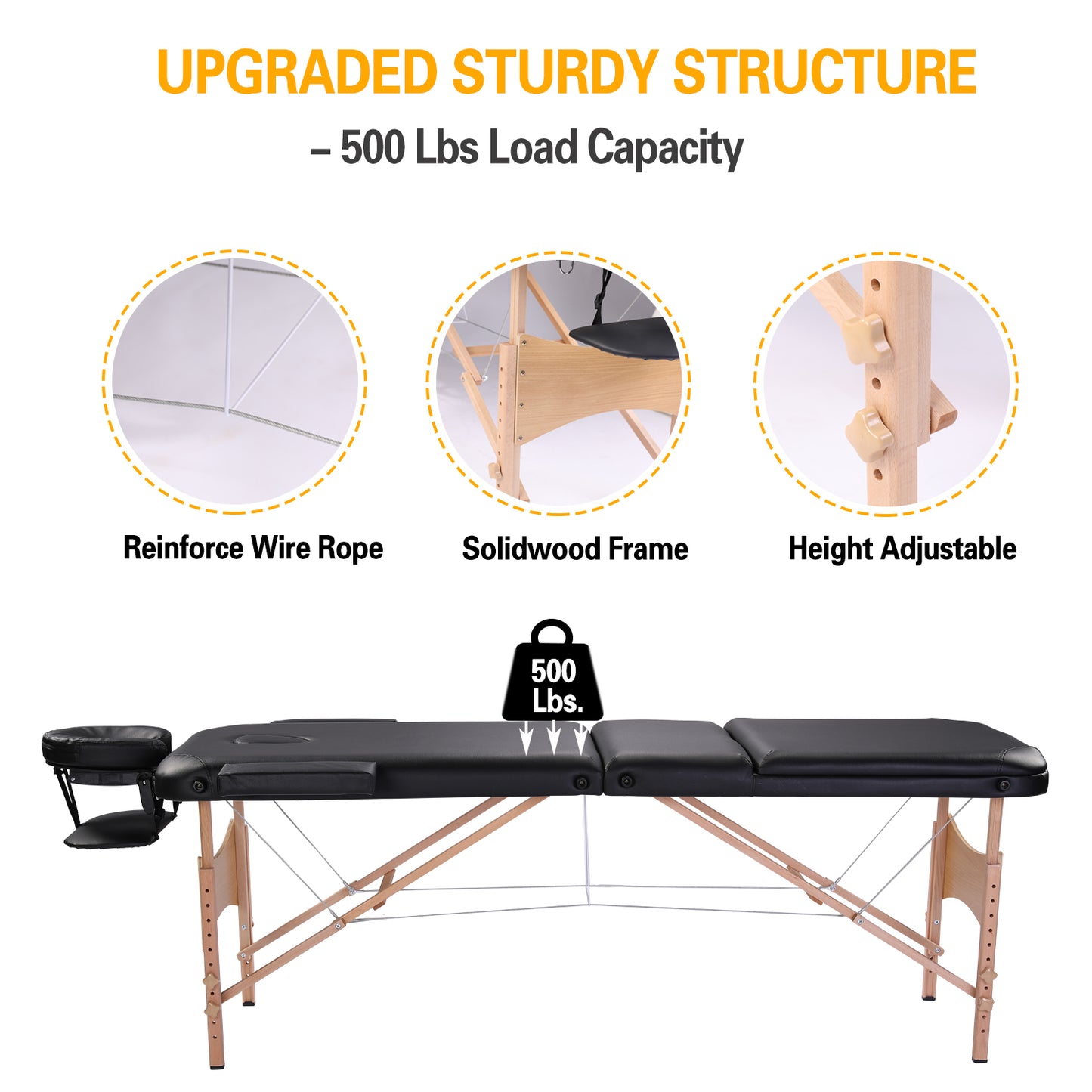 Massage Table Portable Massage Bed Lash Bed with Carrying Case SPA Table Height Adjustable, Salon Bed Face Cradle Bed - Free Shipping - Aurelia Clothing