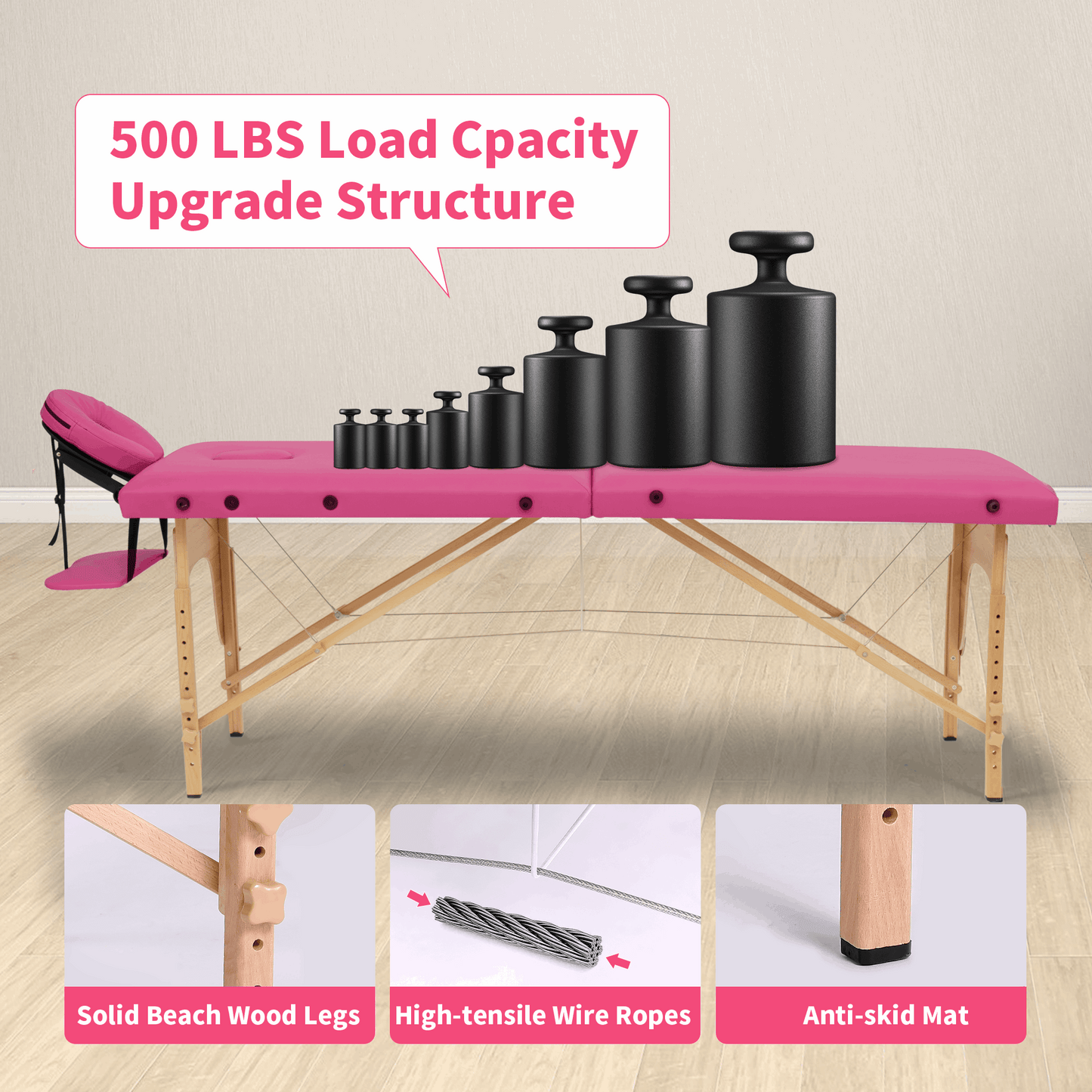 Massage Table Portable Massage Bed Lash Bed with Carrying Case SPA Table Height Adjustable, Salon Bed Face Cradle Bed - Free Shipping - Aurelia Clothing