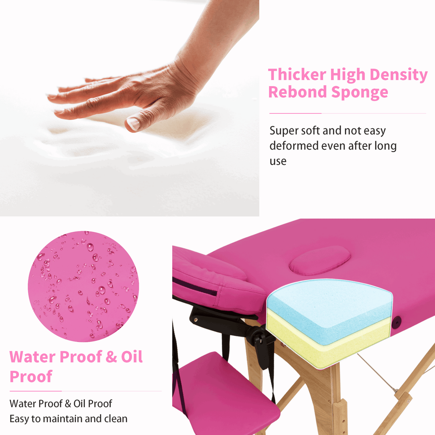 Massage Table Portable Massage Bed Lash Bed with Carrying Case SPA Table Height Adjustable, Salon Bed Face Cradle Bed - Free Shipping - Aurelia Clothing