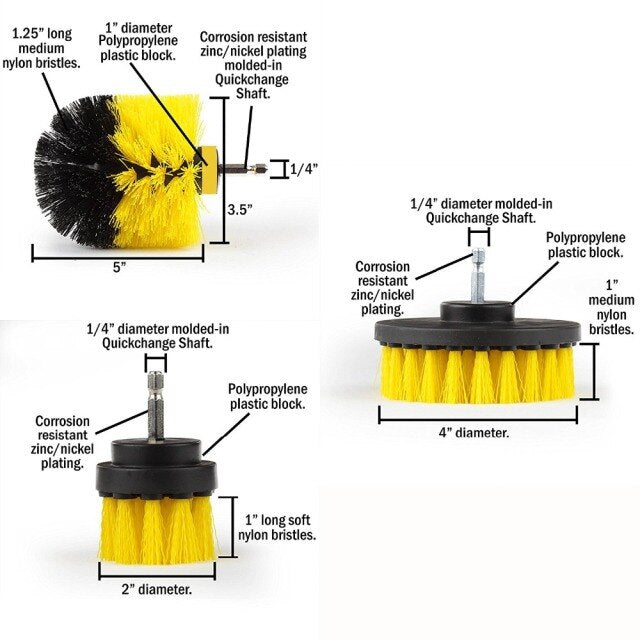 Power Scrubber Brush Set for Bathroom Car | Drill Scrubber Brush - Free Shipping - Aurelia Clothing