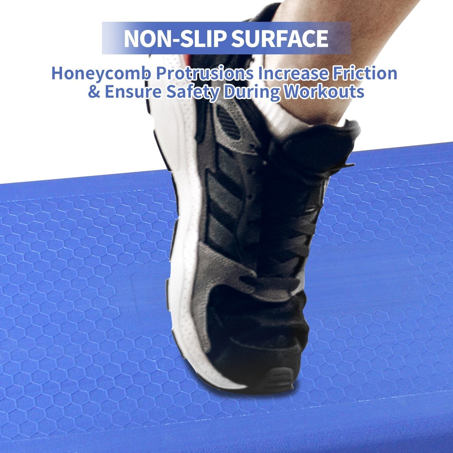 Aerobics Step Platform Height-Adjustable Fitness Equipment Stepper Trainer Exercise Step Platform Sliding Lifting Pad Blue - Free Shipping - Aurelia Clothing