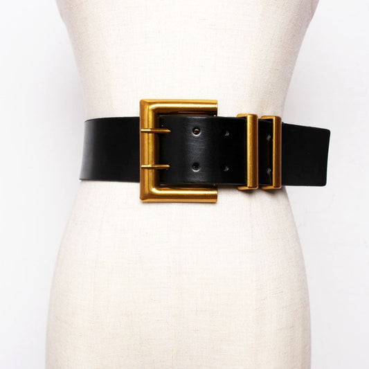 Women's PU leather wide decorative belt, waist sealing belt - Free Shipping - Aurelia Clothing