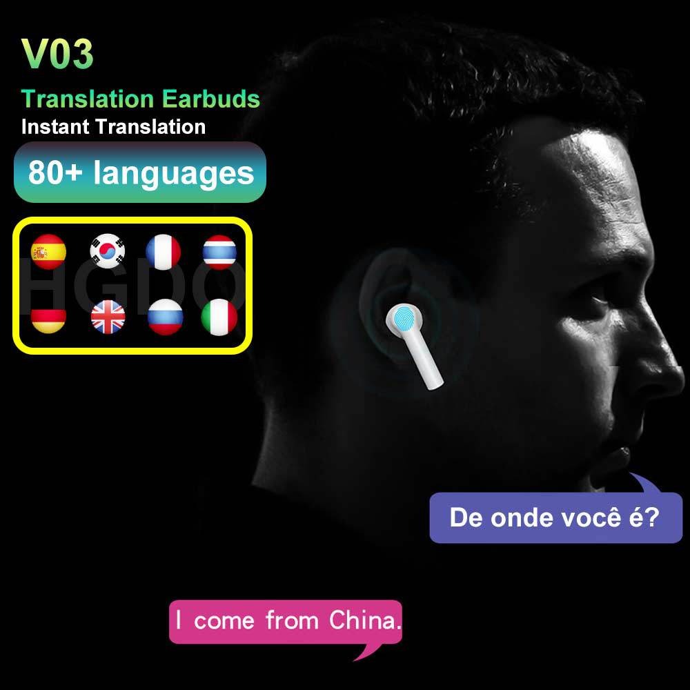 New Bluetooth Headset Translator Translation Headset Simultaneous Translation Of Multi National Languages = Free Shipping