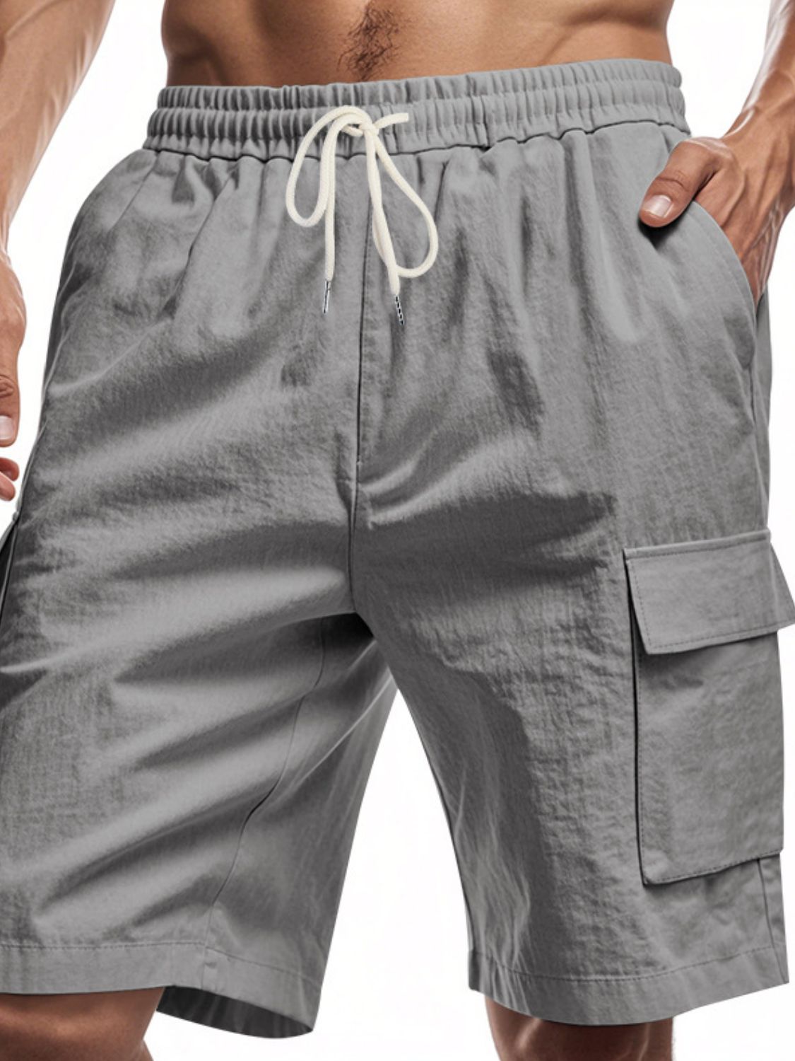 Drawstring Shorts with Cargo Pockets Plus Size-Free Shipping - Aurelia Clothing