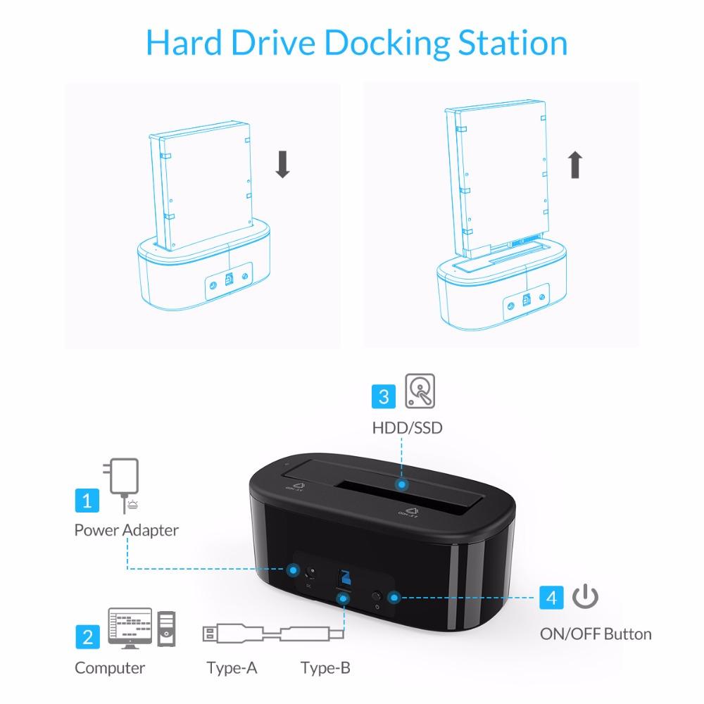 ORICO USAP HDD Docking Station 5Gbps Super Speed USB 3.0 to SATA Hard Drive Docking Station for 2.5''/ 3.5 - Free Shipping - Aurelia Clothing