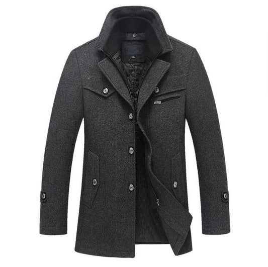 Winter Wool Coat Slim Fit Jackets Men Casual Outerwear - Free Shipping - Aurelia Clothing