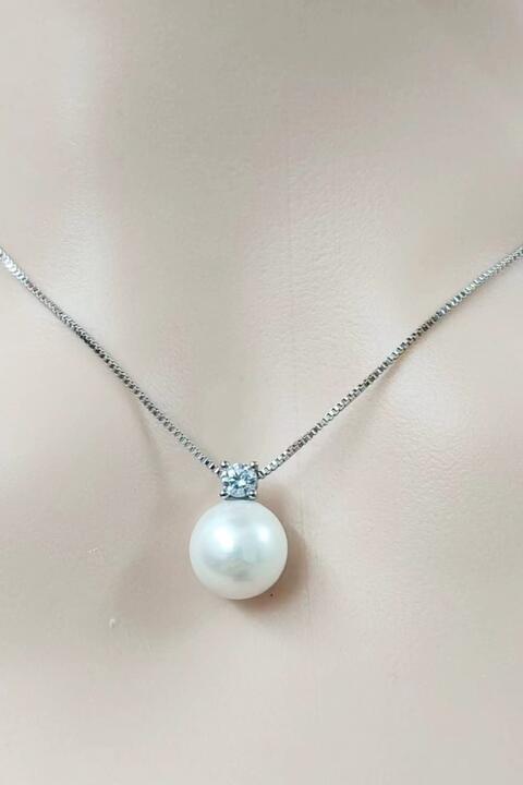 Freshwater Pearl 925 Sterling Silver Necklace - Aurelia Clothing