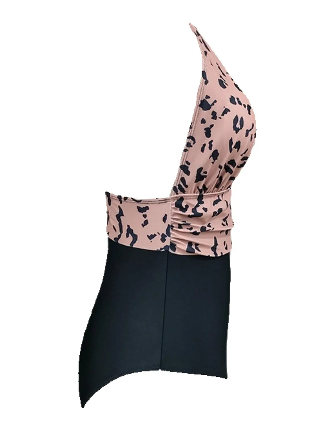 Full Size Leopard Halter Neck One-Piece Swimwear Plus Size - Free Shipping - Aurelia Clothing