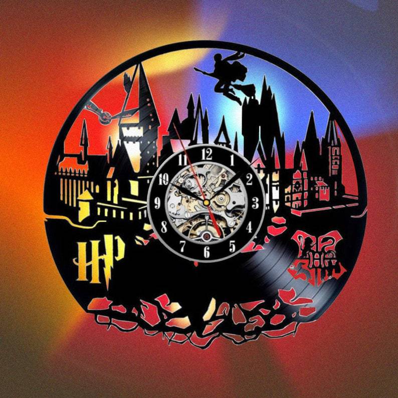 Harry Potter Vinyl Wall Clock Led Night Light-Free Shipping - Aurelia Clothing
