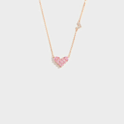 Heart Shape Rose Gold-Plated Pendant Necklace - Aurelia Clothing