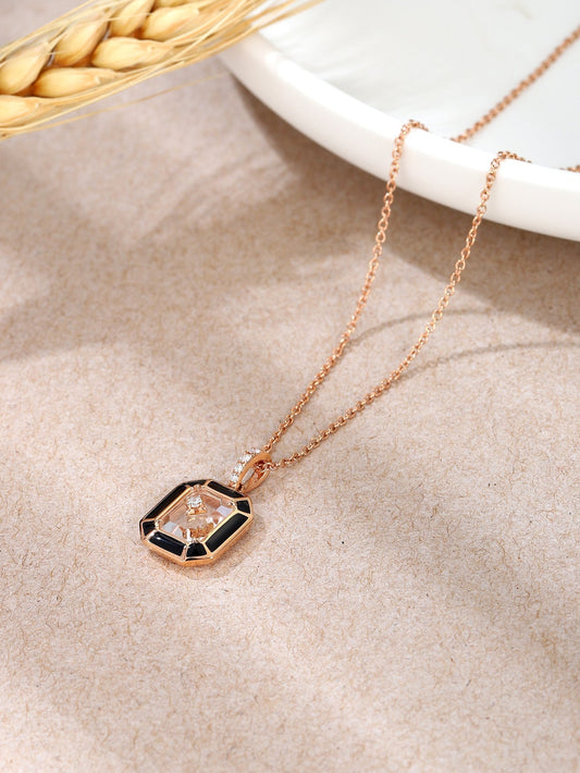 High-Quality 18K Gold Necklace with diamond and Semi-Precious Stones ,Enamel XNN5259R02MH - Aurelia Clothing