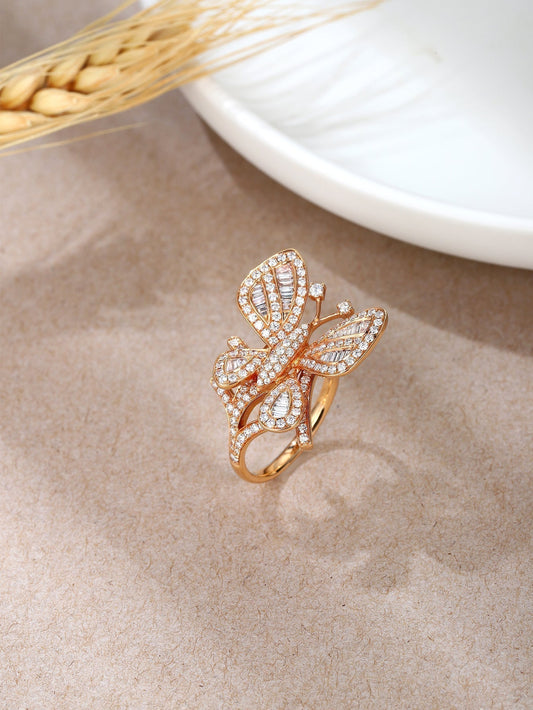 High-Quality 18K Gold Ring, Butterfly - Aurelia Clothing