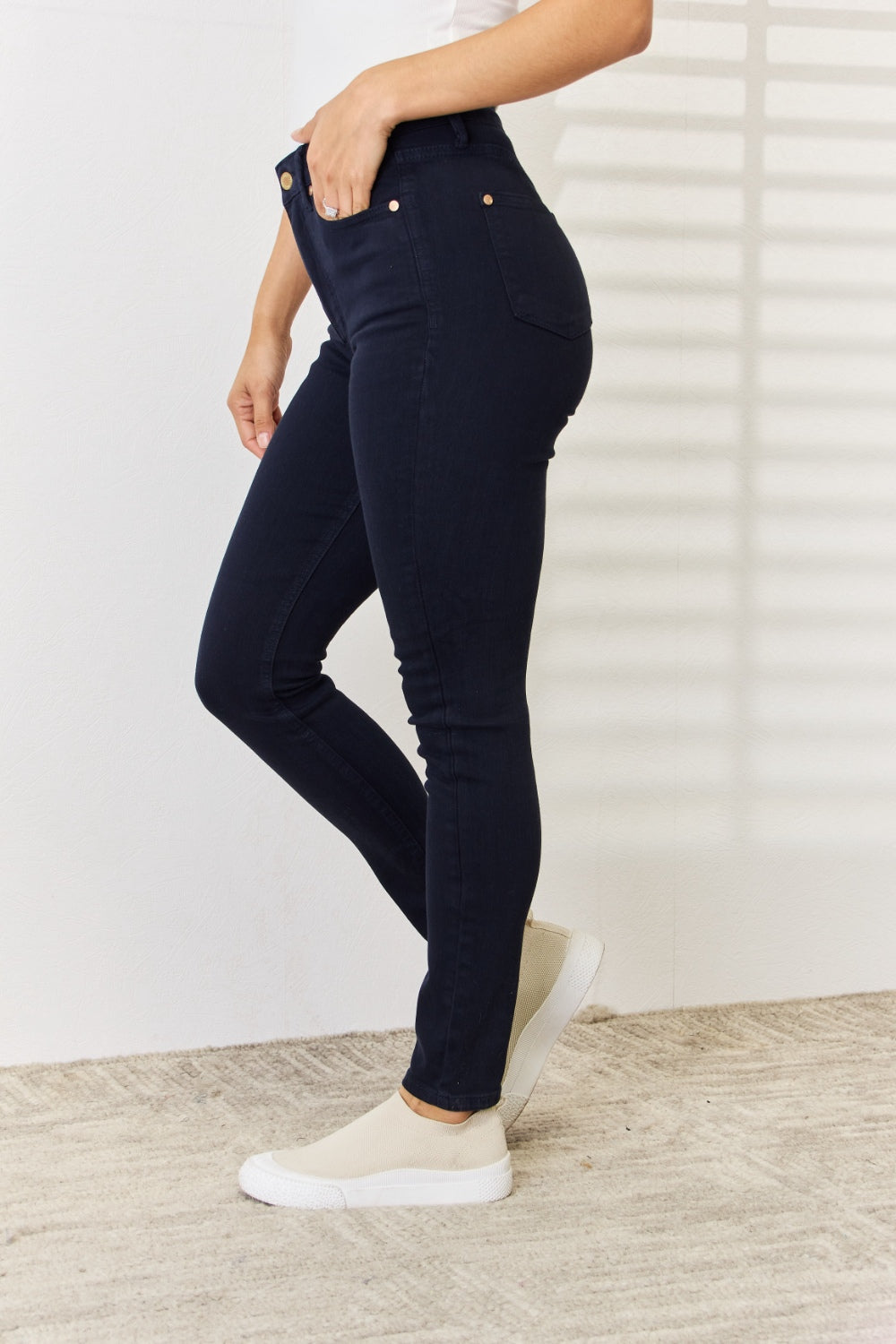 Judy Blue Full Size Garment Dyed Tummy Control Skinny Jeans - Free Shipping - Aurelia Clothing
