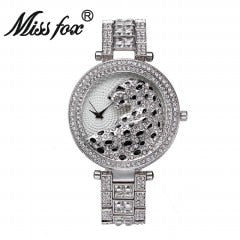 MISSFOX V227 Women Quartz Watch Fashion Bling Casual Ladies Watch Female Quartz Gold Watch Crystal Diamond Leopard For Women Clock - Free Shipping - Aurelia Clothing