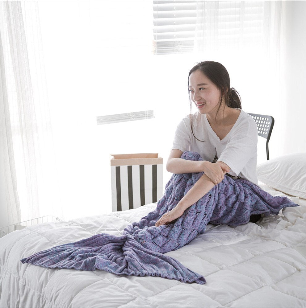Mermaid Blankets Knitting Fish Tai-Free Shipping - Aurelia Clothing