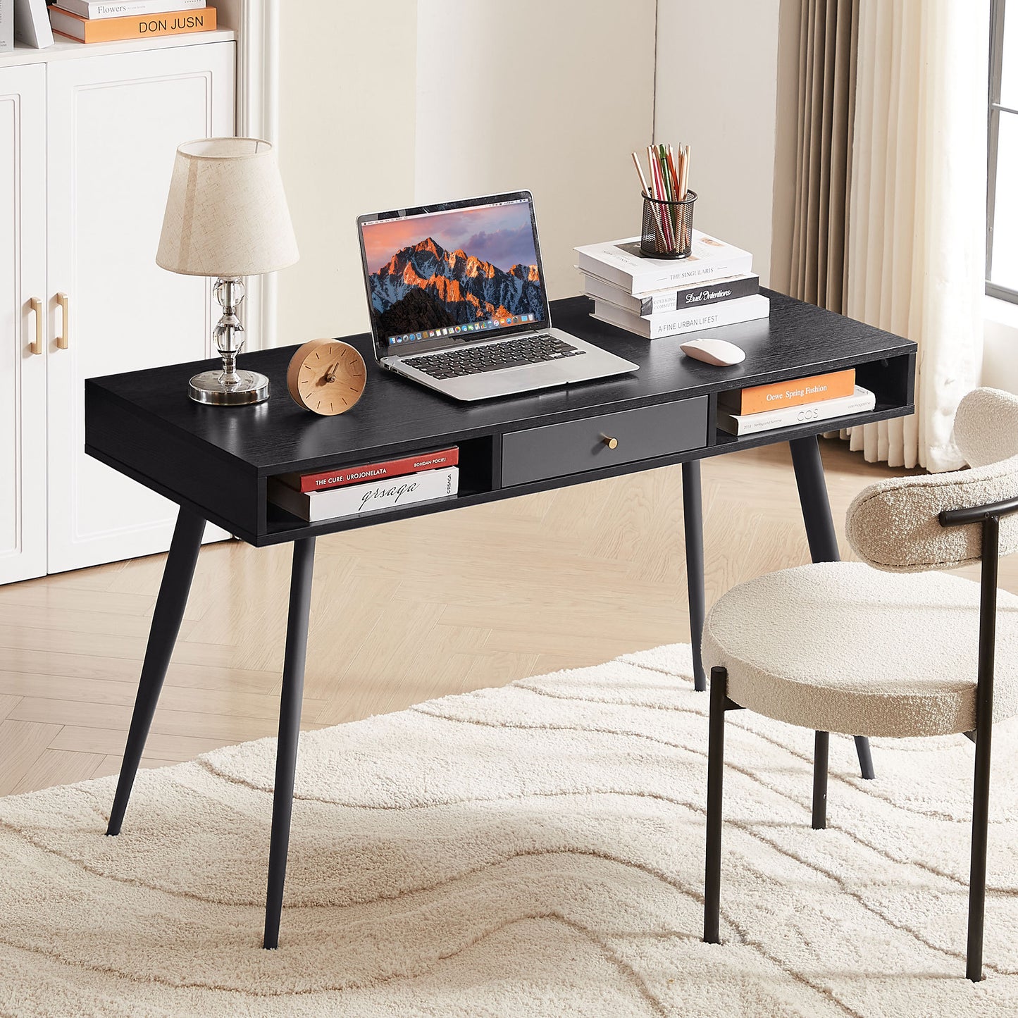 Mid Century Desk with USB Ports and Power Outlet-Free Shipping - Aurelia Clothing