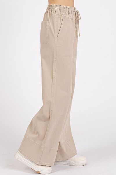 Mittoshop Mineral Wash Elastic Wide Leg Pants - Aurelia Clothing