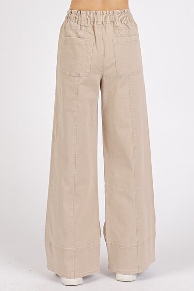Mittoshop Mineral Wash Elastic Wide Leg Pants - Aurelia Clothing