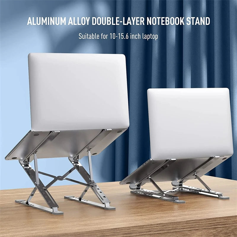 N8 Laptop Stand Adjustable Aluminum Desktop Cooling Pad for Macbook Notebook Bracket Support Foldable Portable Laptop Holder - Free Shipping - Aurelia Clothing