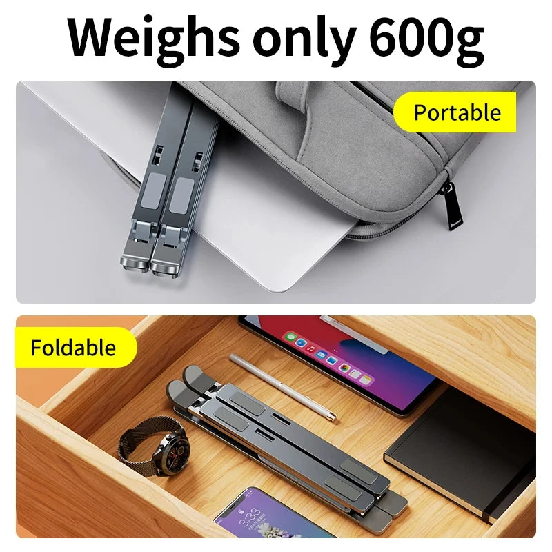N8 Laptop Stand Adjustable Aluminum Desktop Cooling Pad for Macbook Notebook Bracket Support Foldable Portable Laptop Holder - Free Shipping - Aurelia Clothing