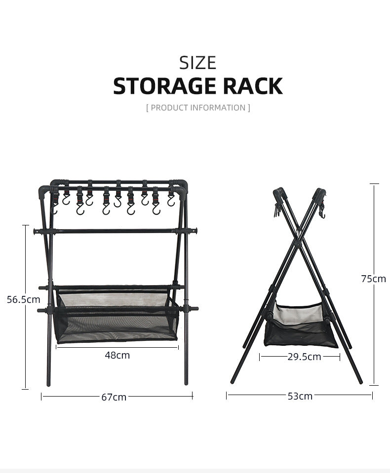 Outdoor camping folding shelf camping car drying rack drying net drying rack storage rack - Free Shipping - Aurelia Clothing