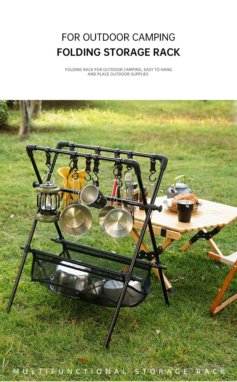 Outdoor camping folding shelf camping car drying rack drying net drying rack storage rack - Free Shipping - Aurelia Clothing