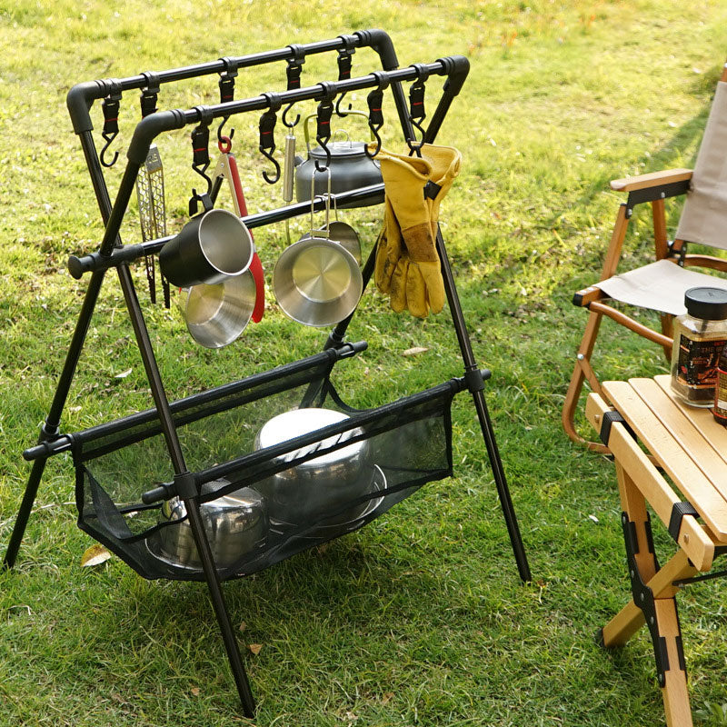 Outdoor camping folding shelf camping car drying rack drying net drying rack storage rack - Free Shipping - Aurelia Clothing
