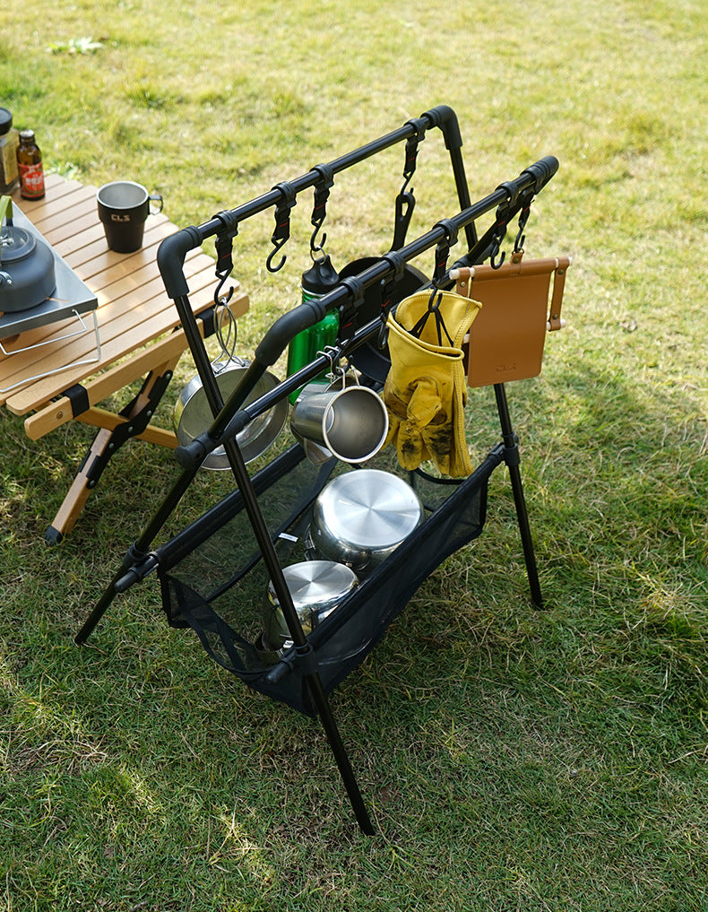 Outdoor camping folding shelf camping car drying rack drying net drying rack storage rack - Free Shipping - Aurelia Clothing