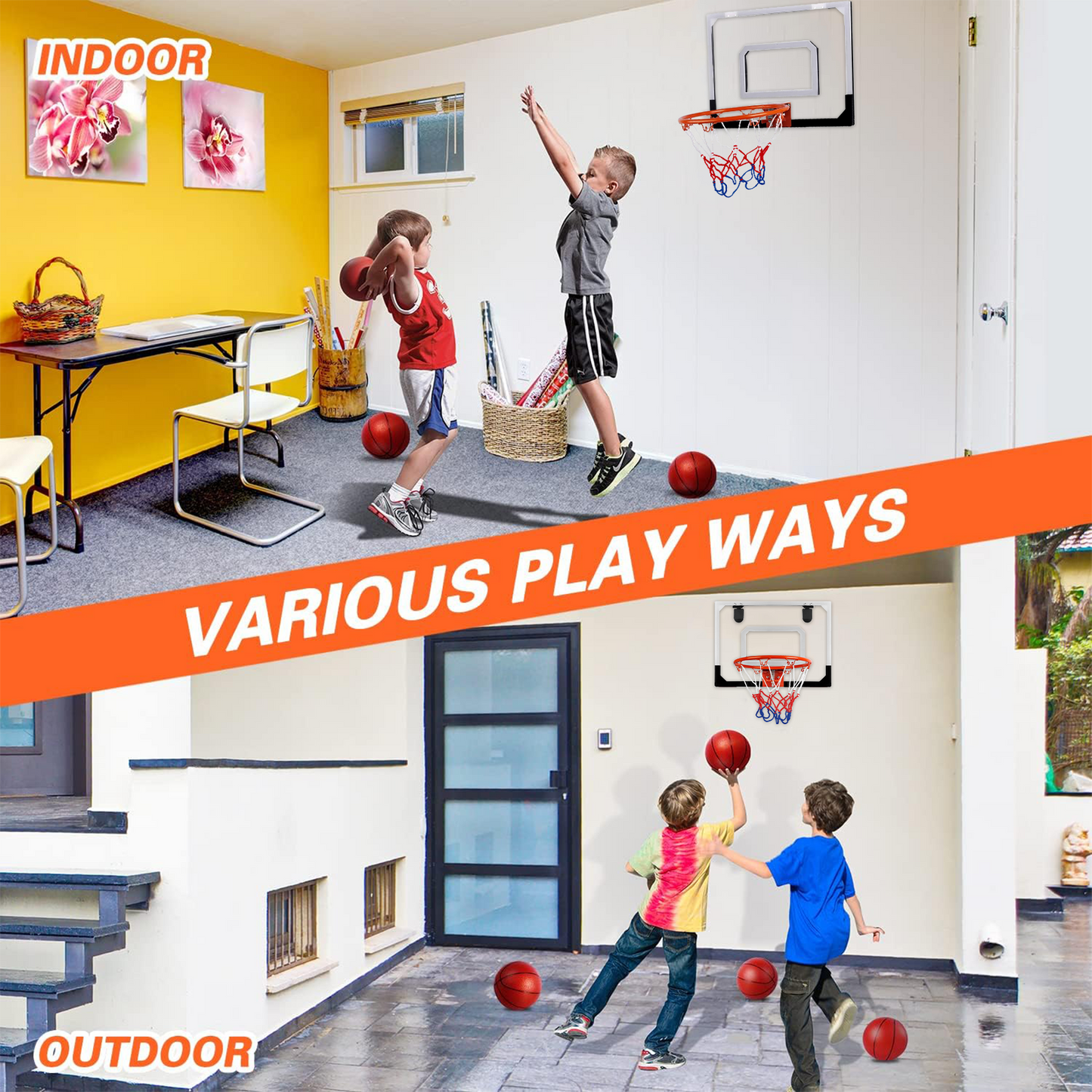 Pro Room Basketball Hoop Over The Door - Wall Mounted Basketball Hoop Set - Indoor Basketball Hoop - Free Shipping - Aurelia Clothing