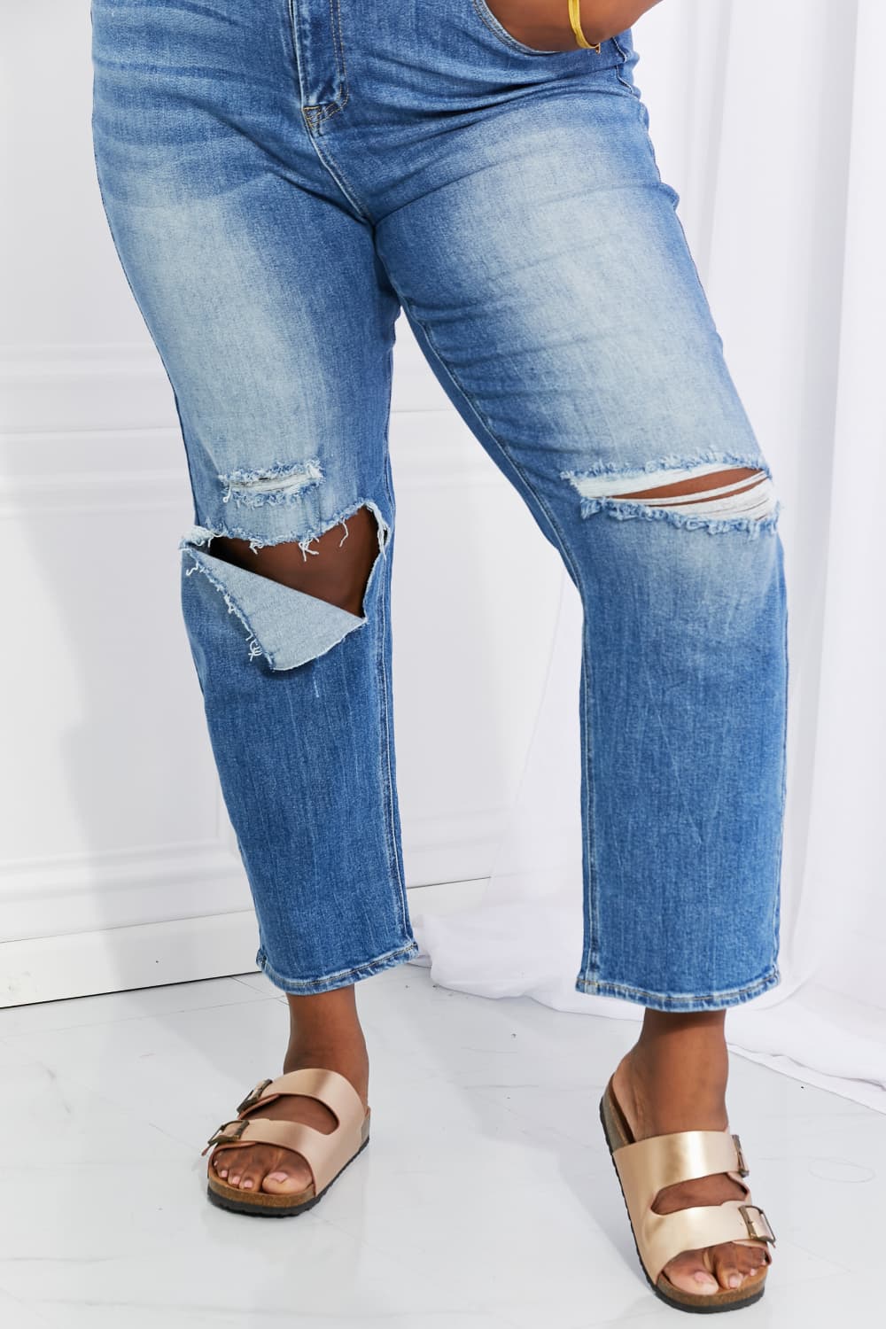 RISEN Full Size Emily High Rise Relaxed Jeans - Aurelia Clothing